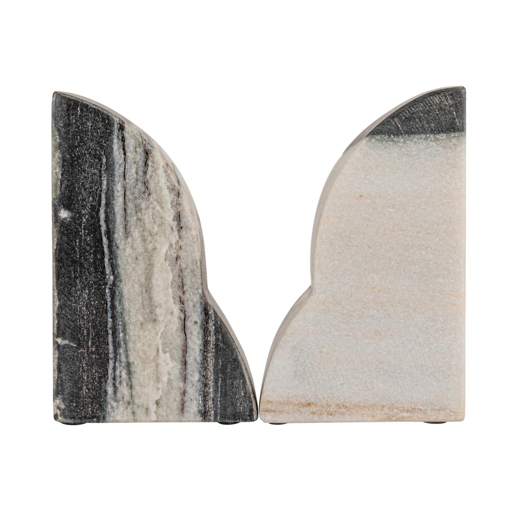 CARVED MARBLE BOOKENDS