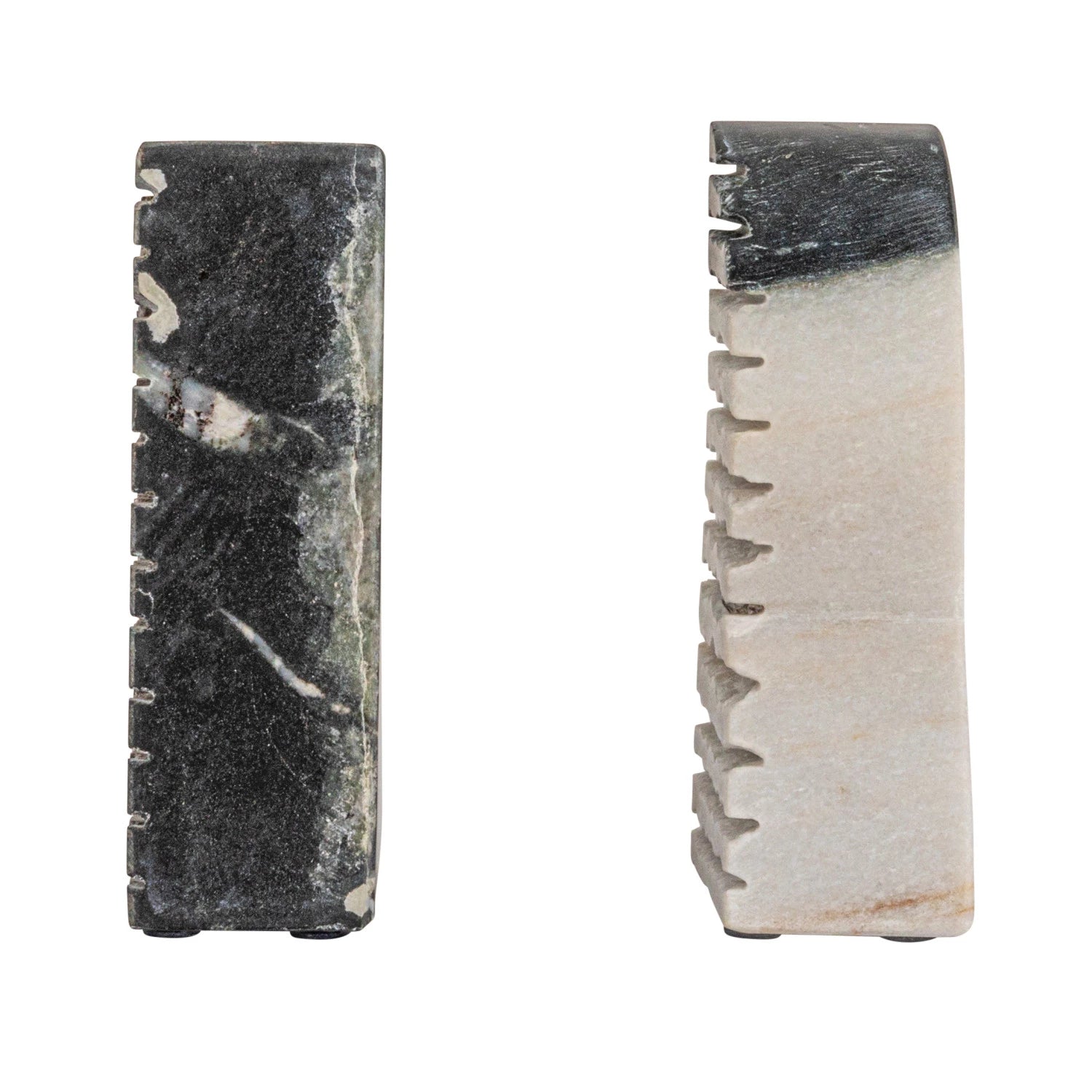 CARVED MARBLE BOOKENDS