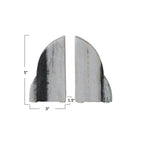 CARVED MARBLE BOOKENDS