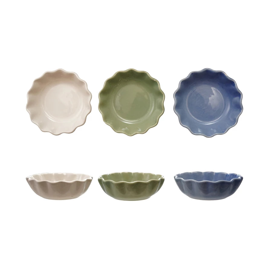 STONEWARE SCALLOPED BOWL MINI