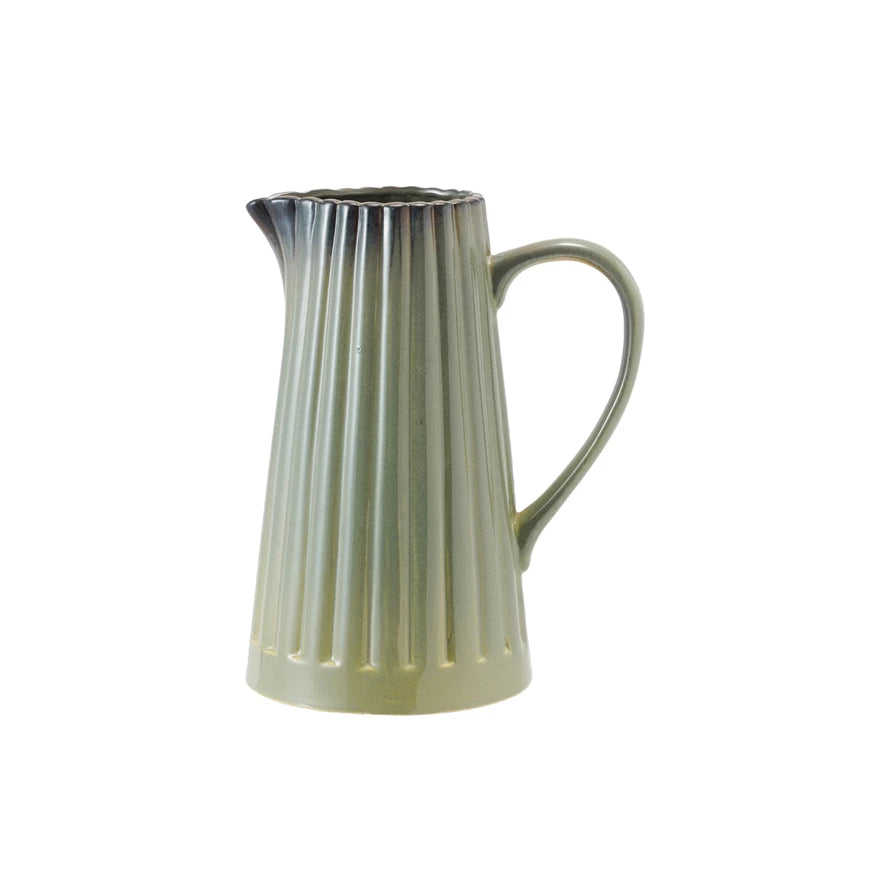 40 OZ. STONEWARE RIBBED PITCHER