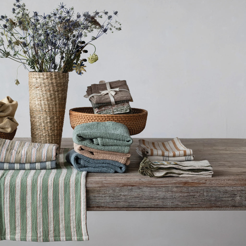 STRIPED WOVEN TEA TOWELS
