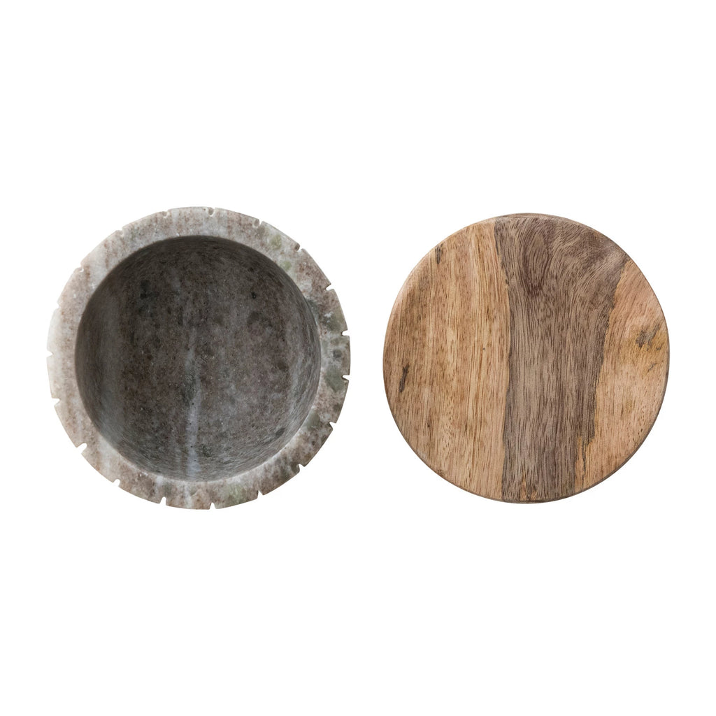 CARVED MARBLE CONTAINER