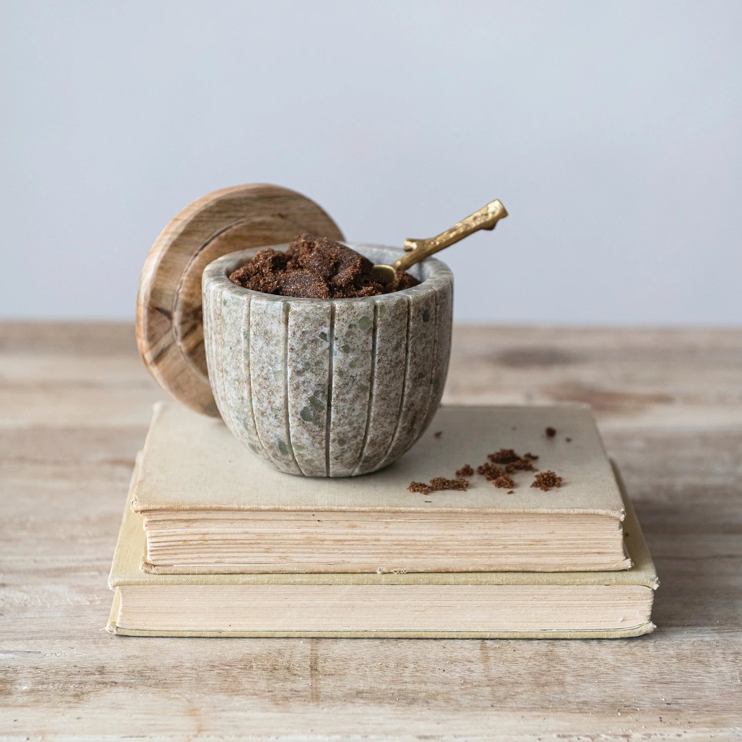 CARVED MARBLE CONTAINER