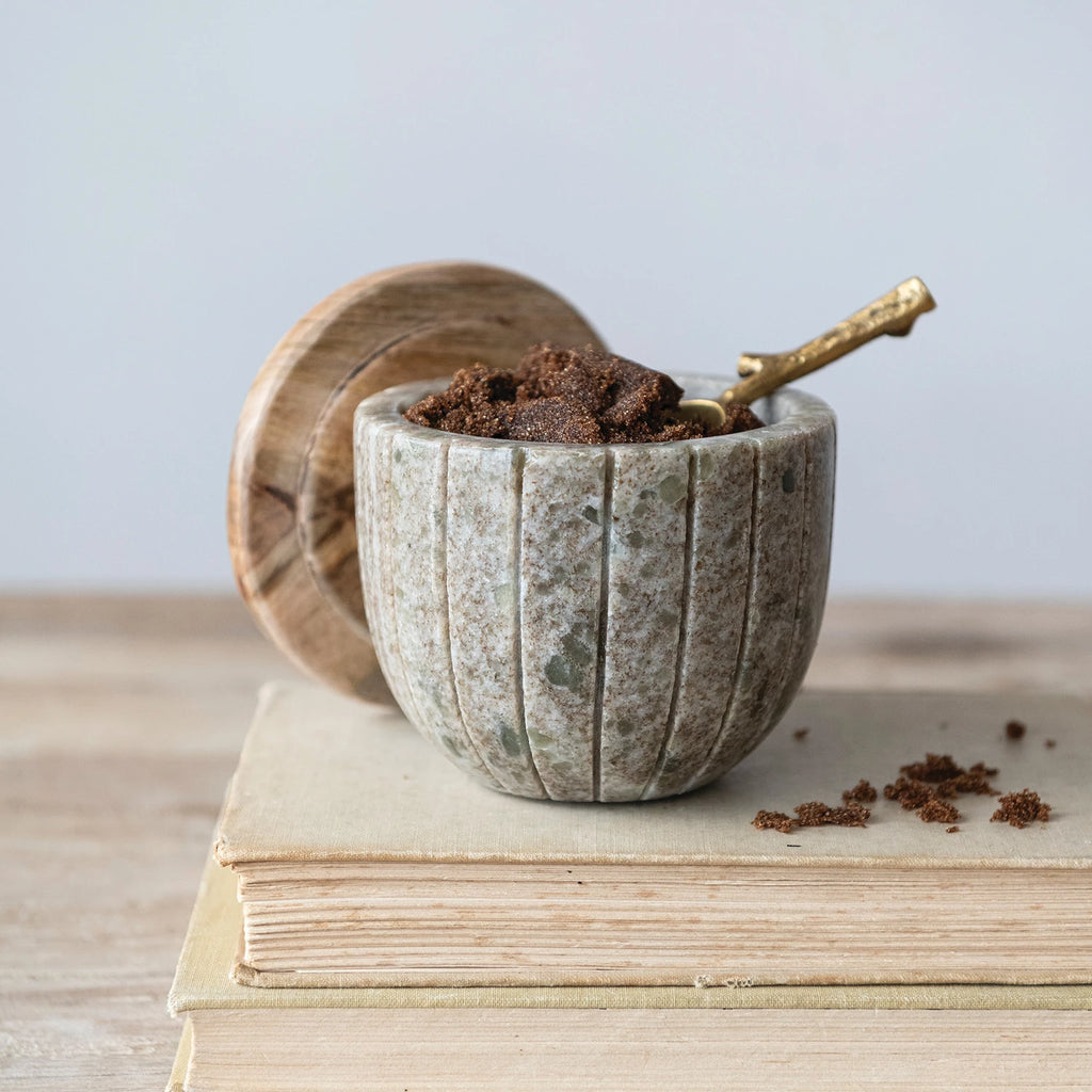 CARVED MARBLE CONTAINER