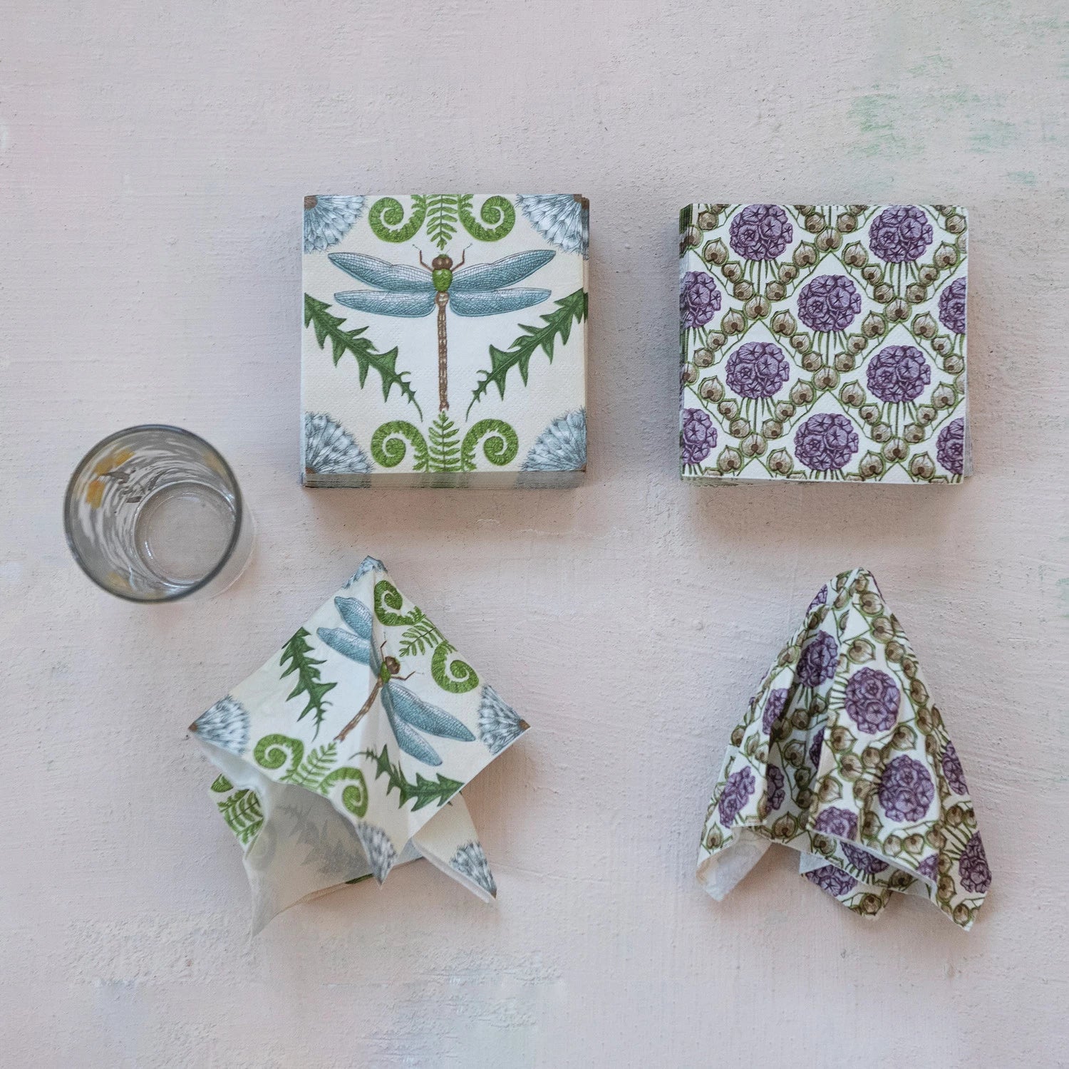 BOTANICAL PATTERN COCKTAL NAPKINS