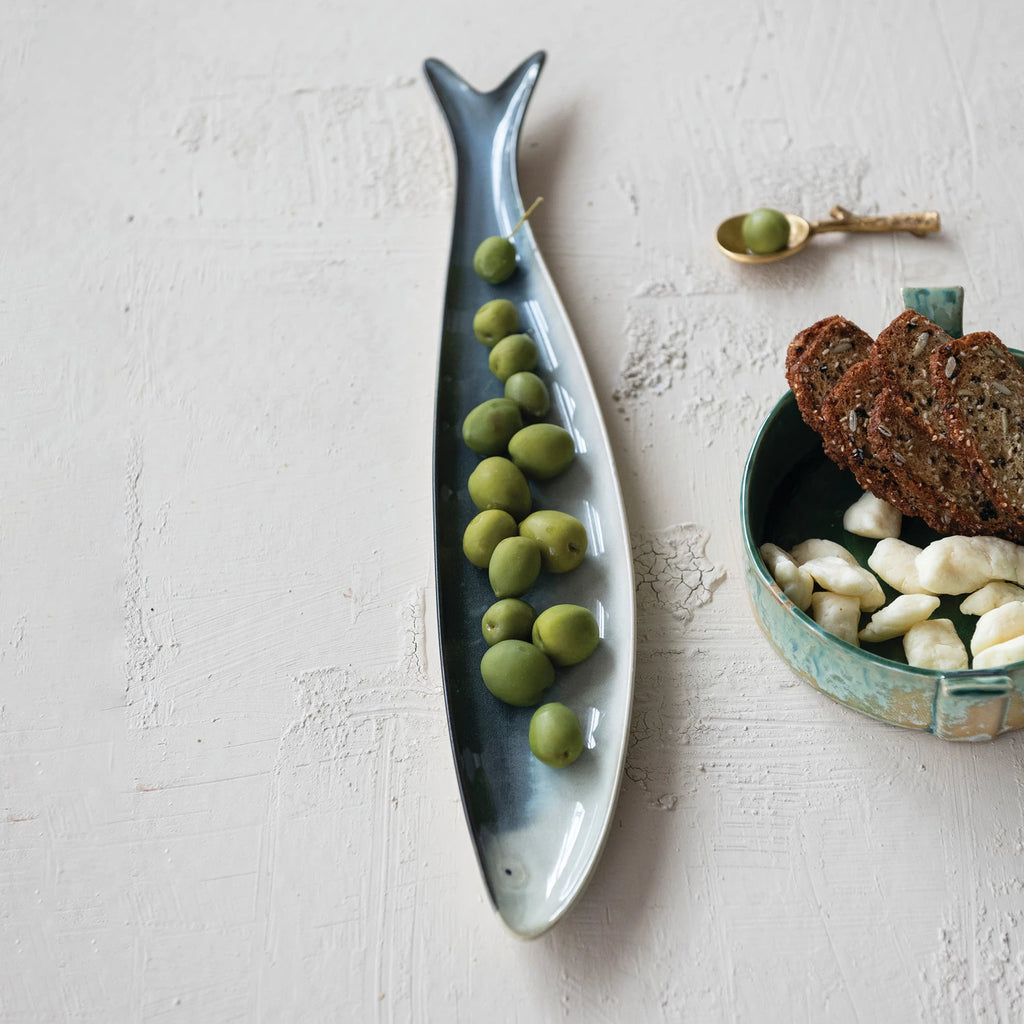 STONEWARE SARDINE DISH