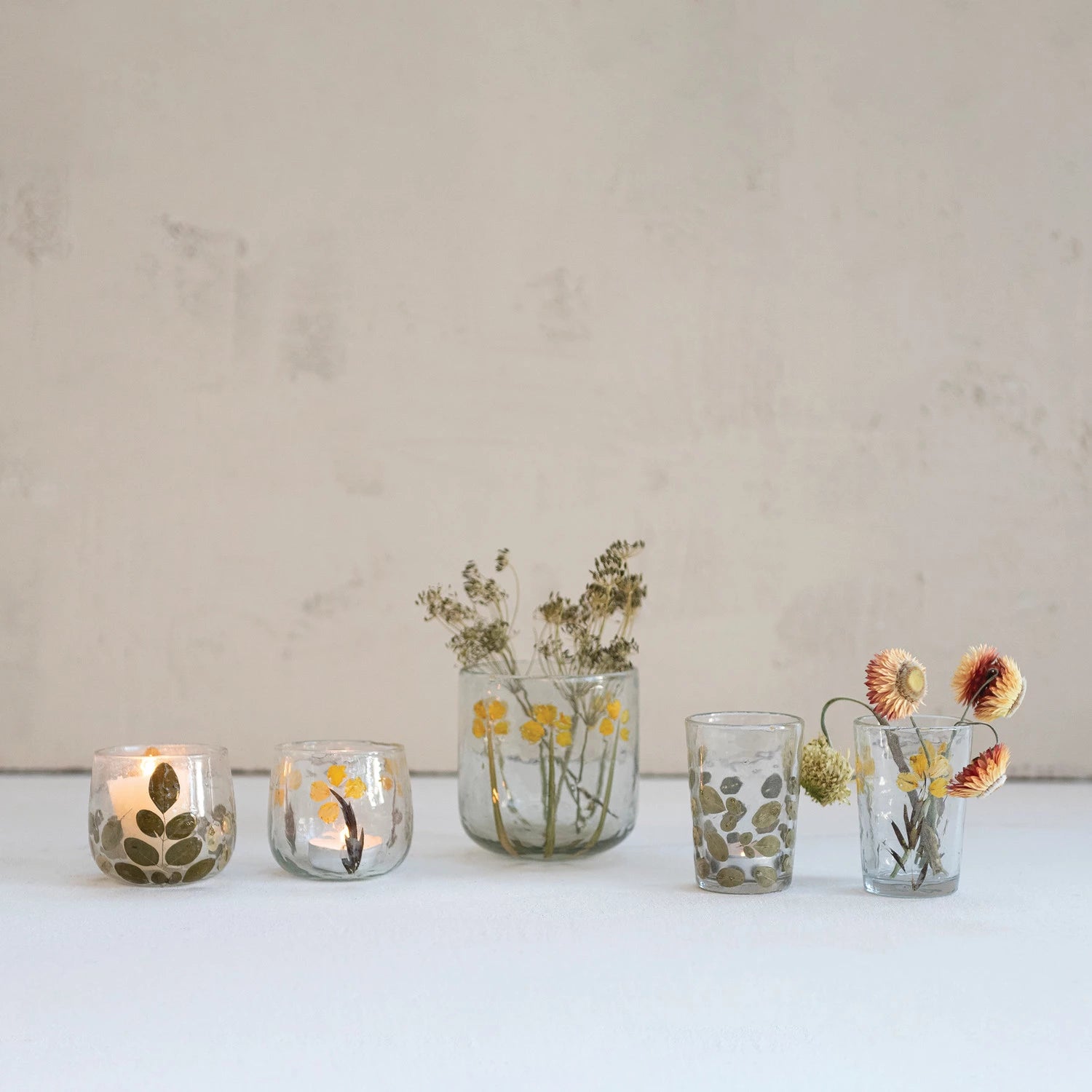 MORINGA LEAF TEALIGHT HOLDER SHORT