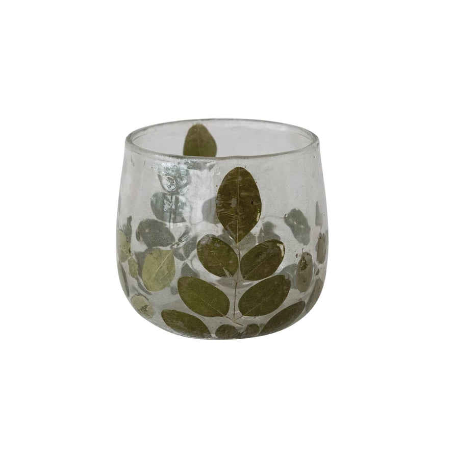 MORINGA LEAF TEALIGHT HOLDER SHORT