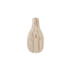 CARVED WOOD VASE SHORT