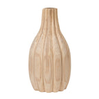 CARVED WOOD VASE SHORT