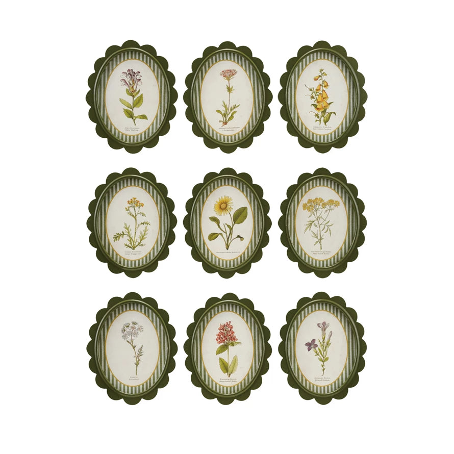 OVAL FRAMED BOTANICAL PRINTS