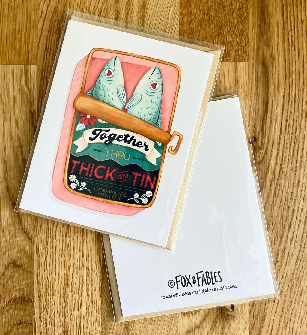 SARDINE THRU THICK & TIN CARD