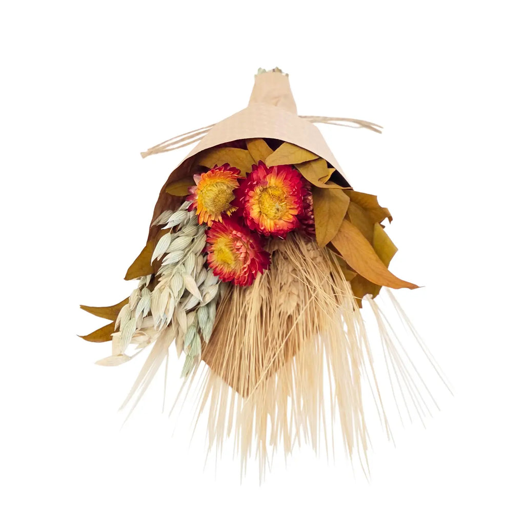 MINI WILLOW STRAWFLOWER & GRAINS BOUQUET