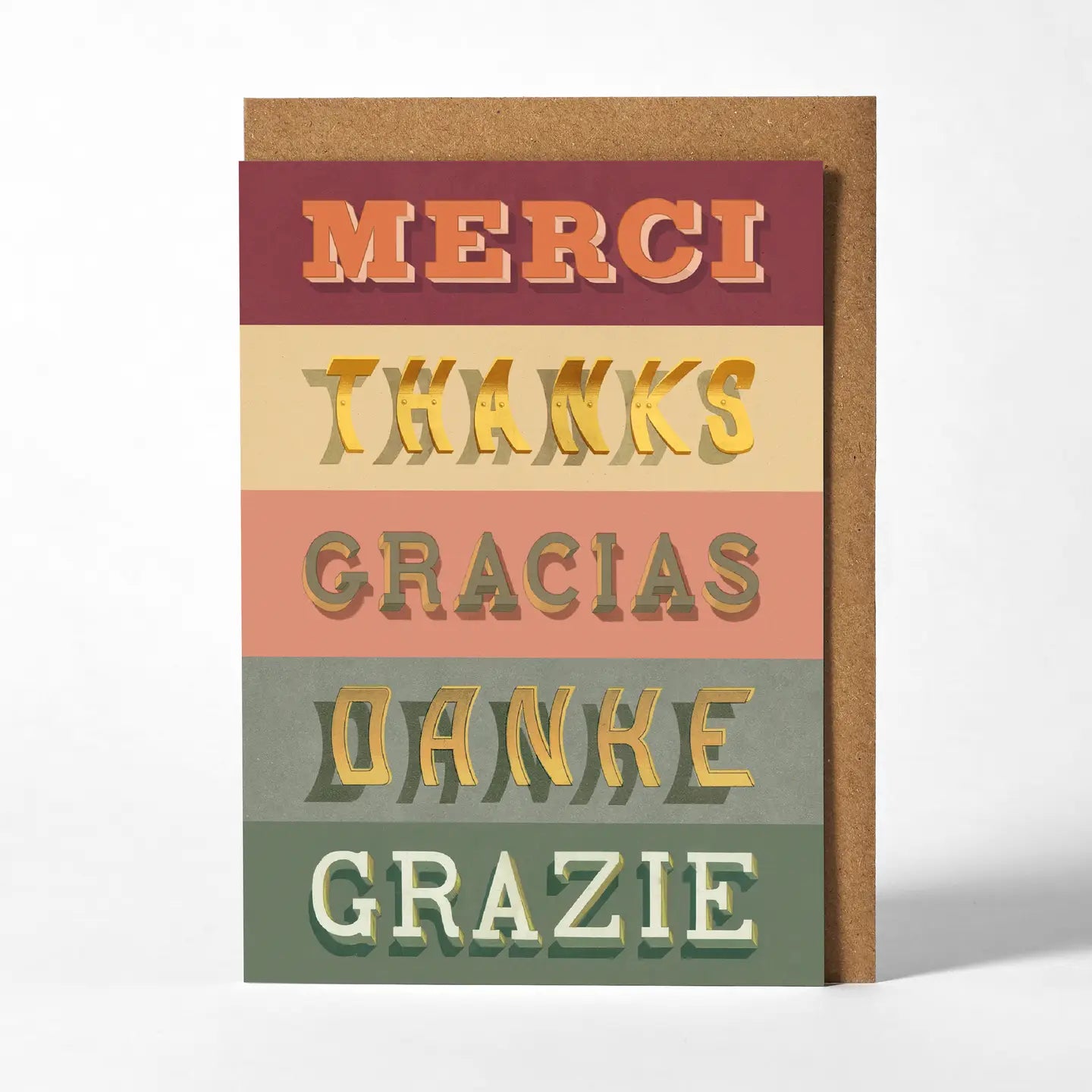 MERCI, THANKS, GRACIAS GREETING CARD