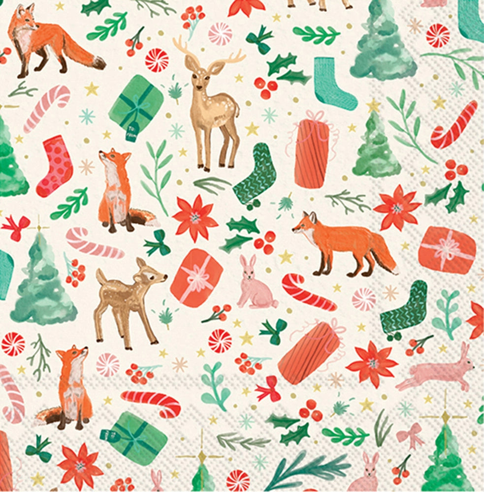 HOLIDAY CRITTERS (COCKTAIL NAPKIN)