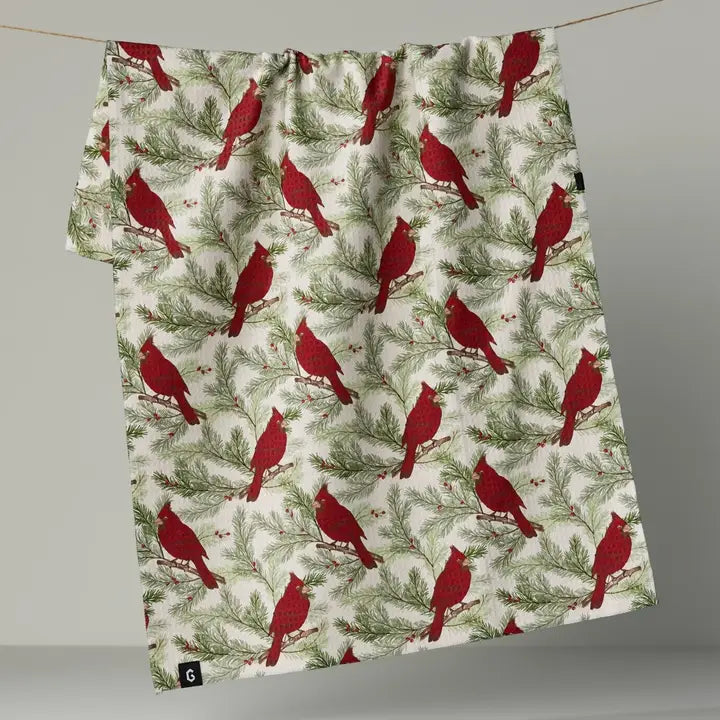 GEOMETRY LUXE KITCHEN TOWEL - WINTER CRIMSON