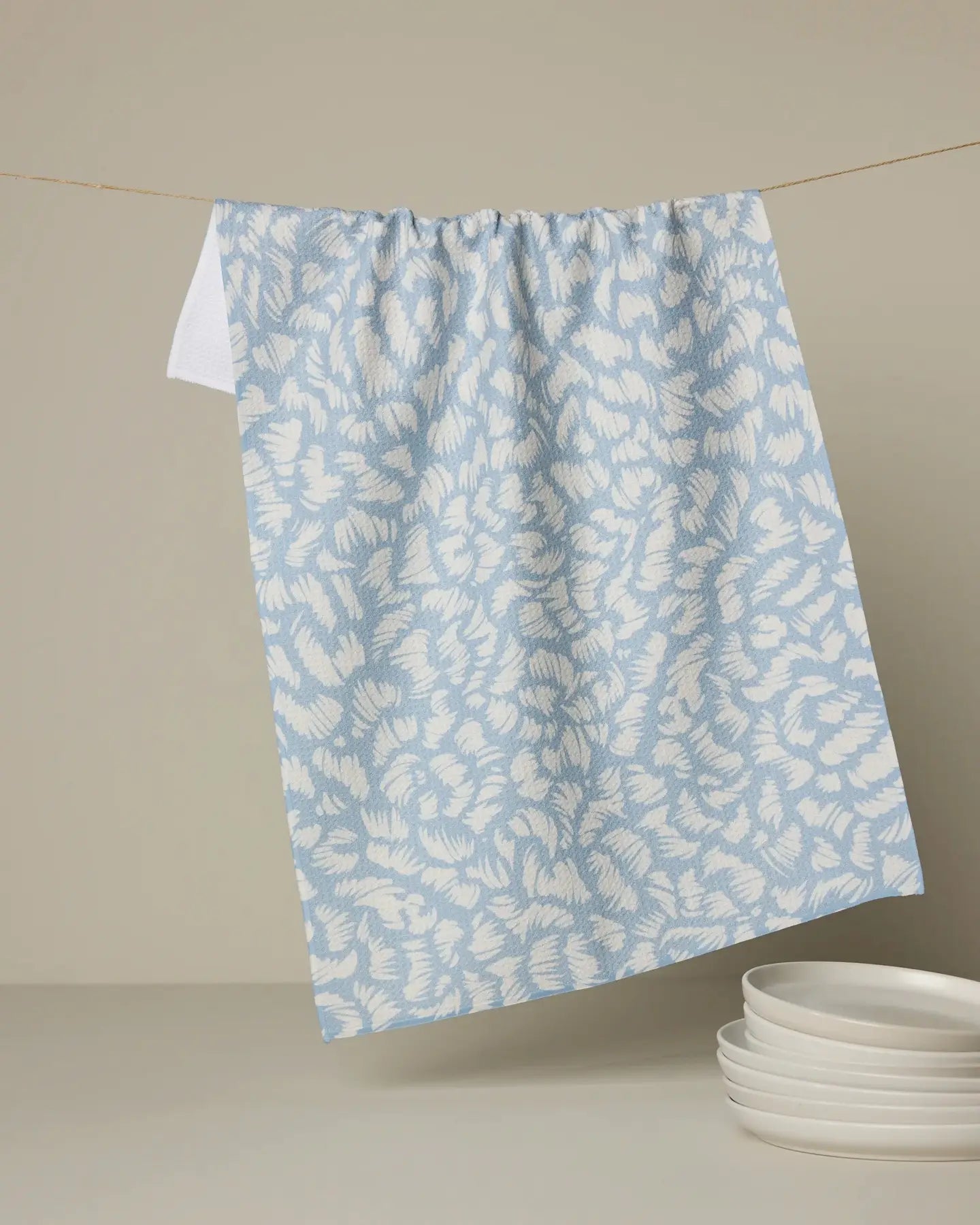 GEOMETRY TEA TOWEL - MARINE HAZE