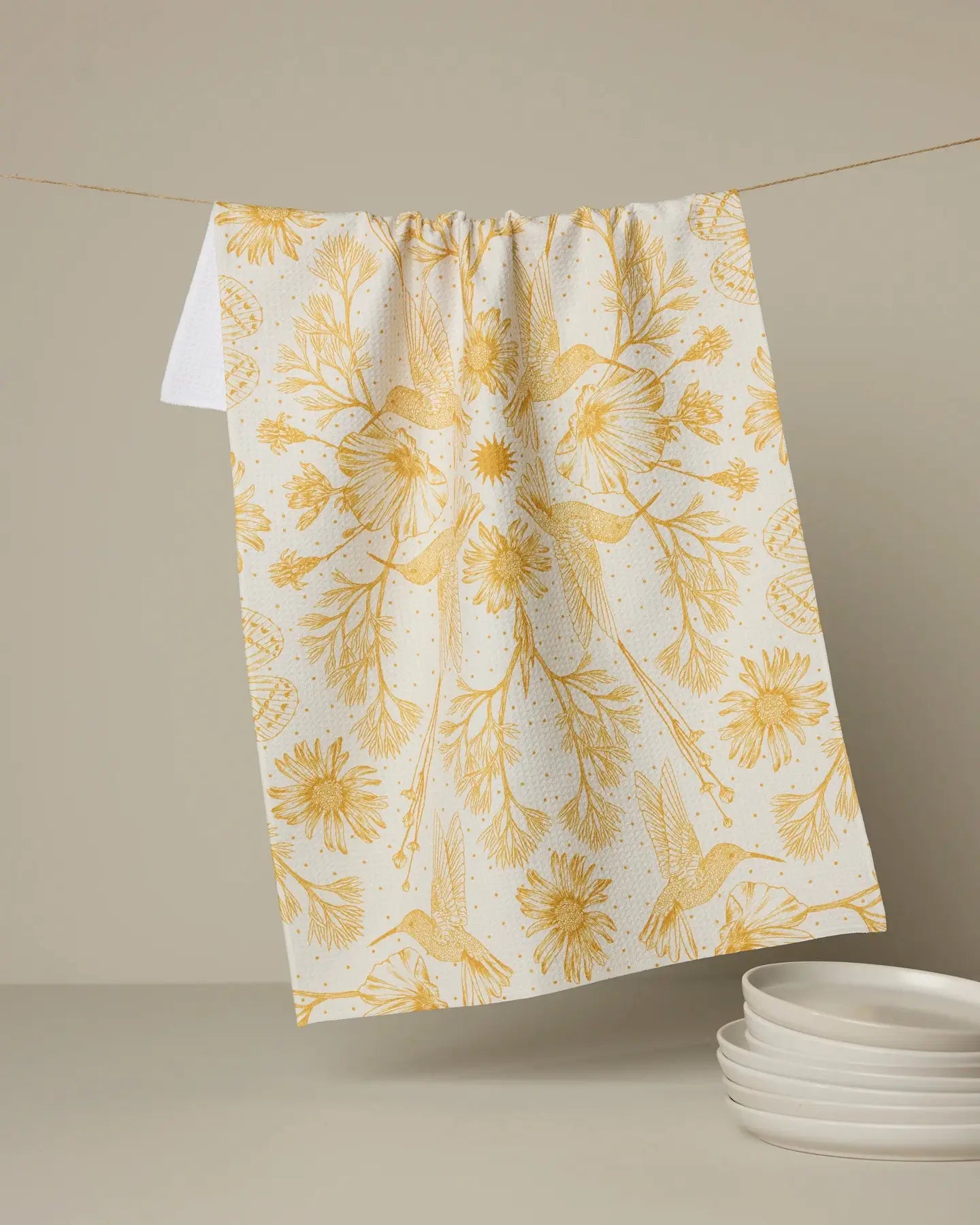 GEOMETRY TEA TOWEL - GILDED NECTAR