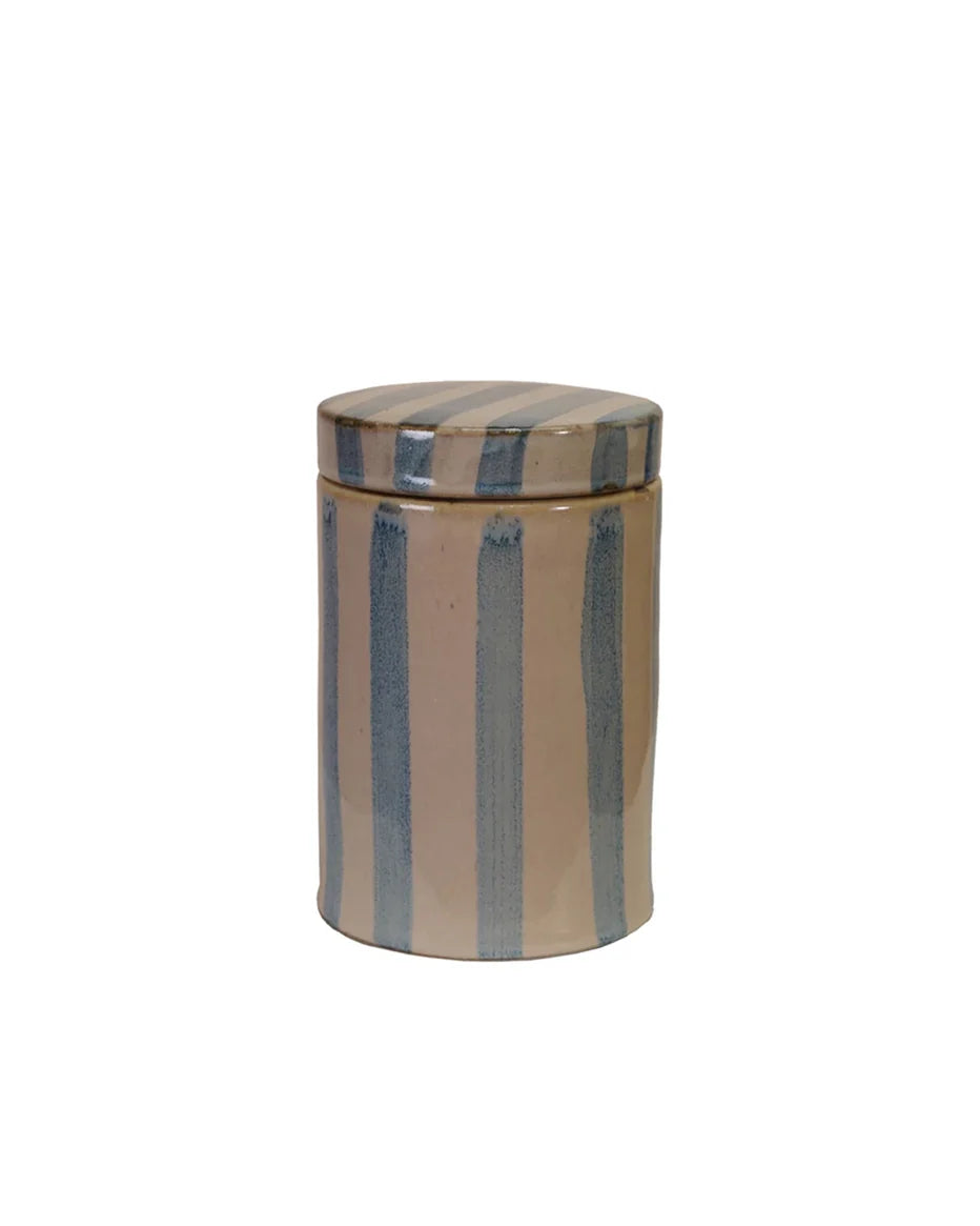 STRIPED JAR WITH LID