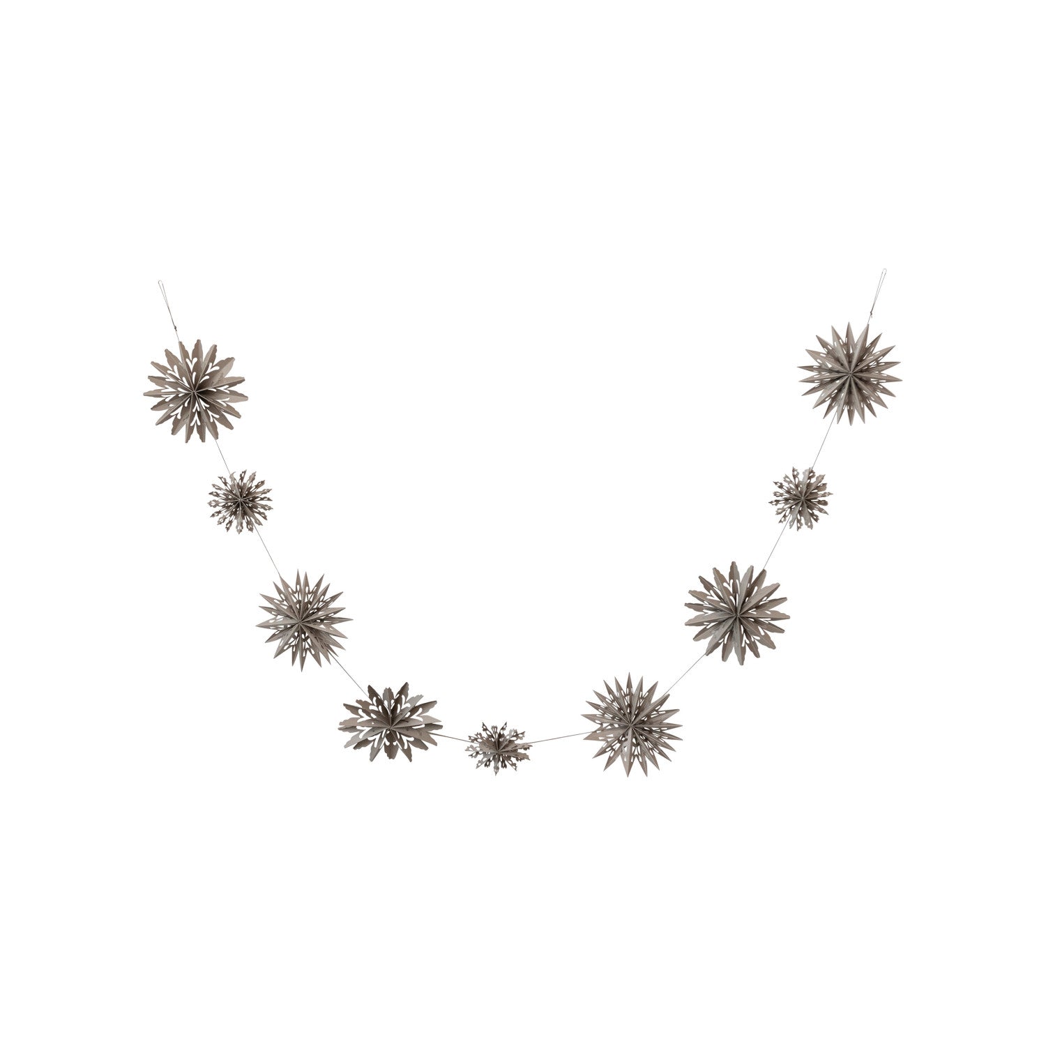 Recycled Paper Folding Snowflake Garland in Kraft Box, Grey