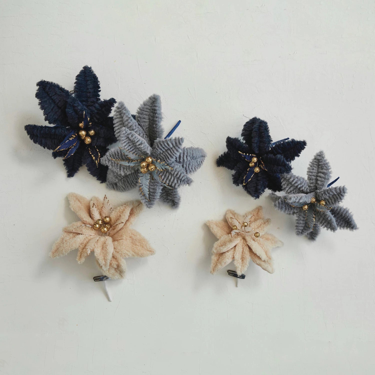 LARGE FAUX POINSETTIA ORNAMENT