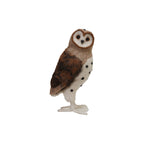 4"L x 4-1/4"W x 9-1/2"H Handmade Wool Felt Barn Owl, Brown
