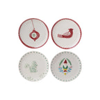 Hand-Painted Embossed Stoneware Plate with Holiday Image, 4 Styles ©