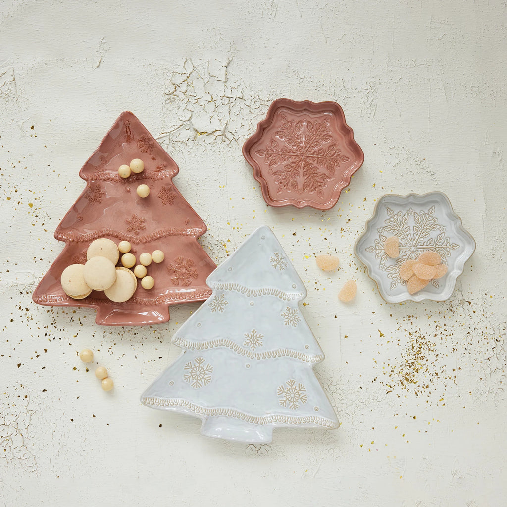 STONEWARE SNOWFLAKE PLATE