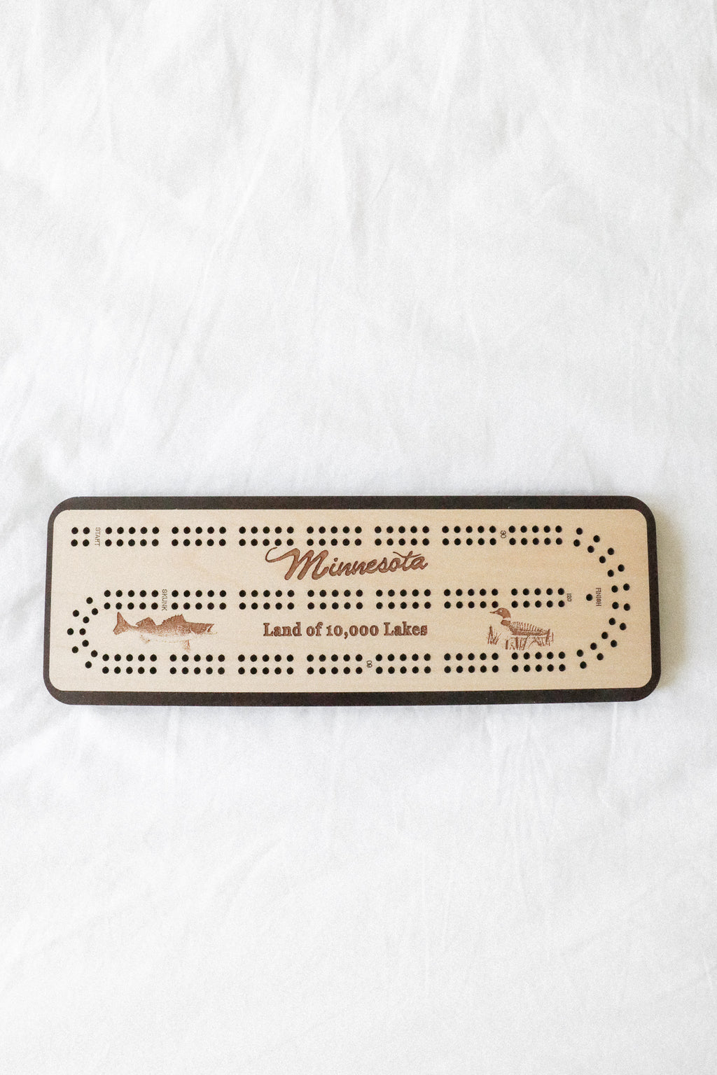 LAND OF 10,000 LAKES CRIBBAGE BOARD