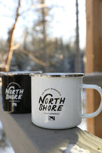 THE NORTH SHORE LAKE SUPERIOR CAMPFIRE MUG (WHITE)